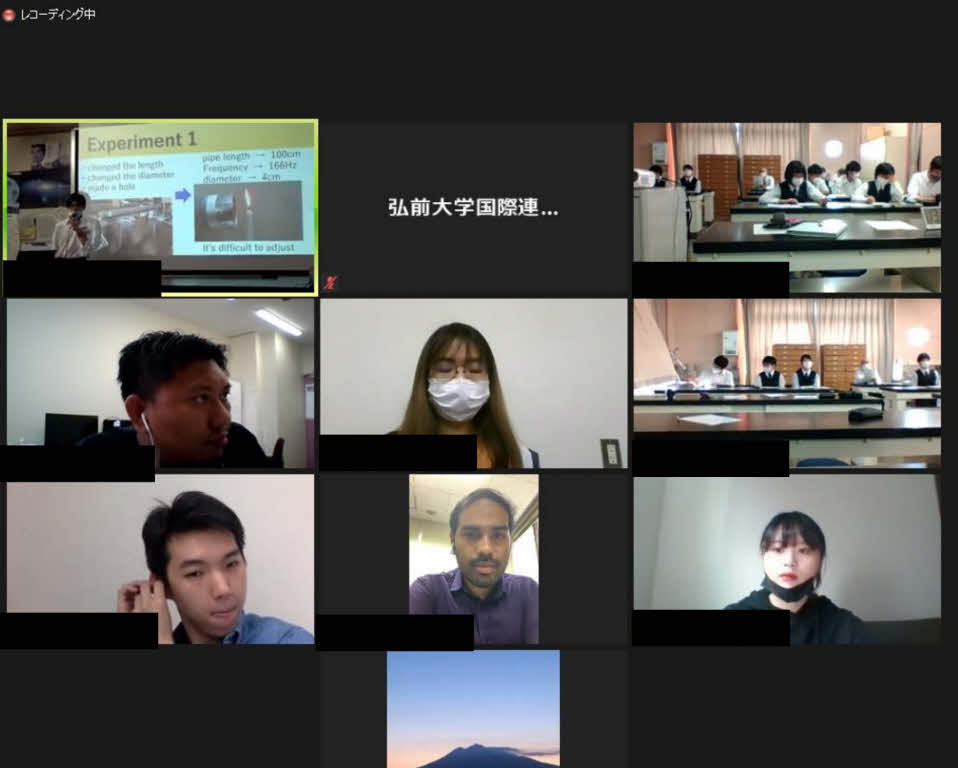 Nous avons organisé une rencontre d'échange (Science Exchange) avec le lycée Hirosaki Minami.